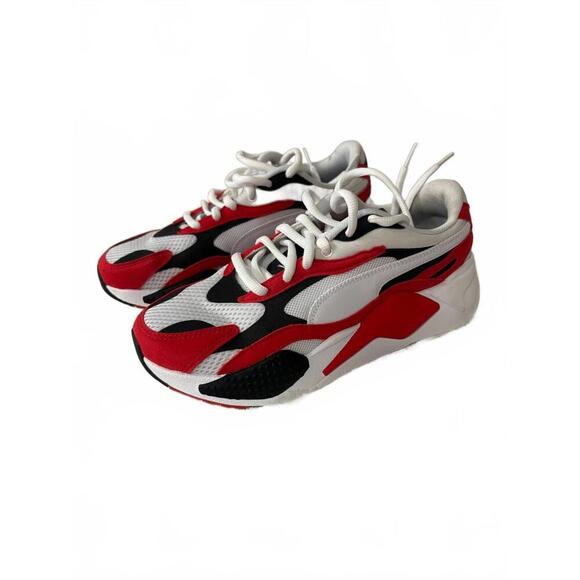 PUMA RS-X BOYS SIZE 7C SNEAKERS MESH WHITE RED BLACK - Picture 1 of 6
